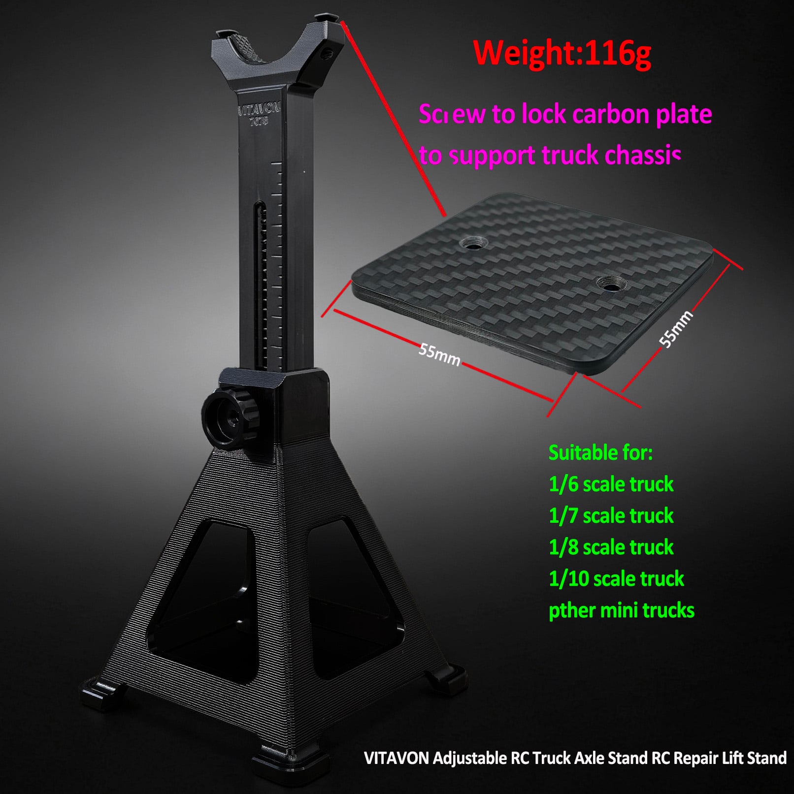 VITAVON Adjustable RC Truck Axle Stand RC Repair Lift Stand