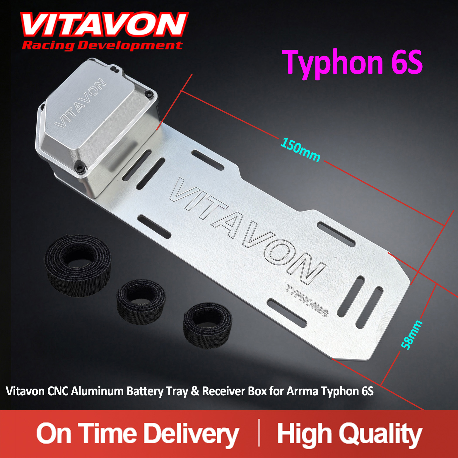 Vitavon CNC Aluminum Battery Tray & Receiver Box for Arrma Typhon 6S